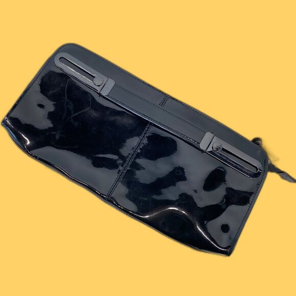 Ted Baker Black Patent Long Clutch Bag No Strap - Picture 1 of 10